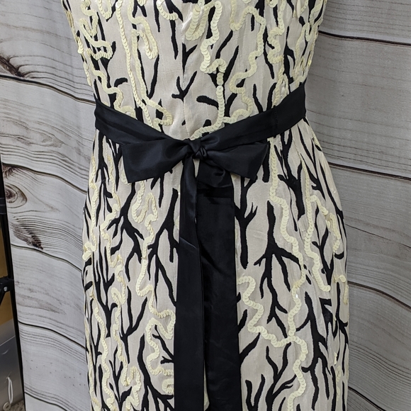 ANTHRO MOULINETTE SOEURS Sequin Cream/Black Dress - Picture 3 of 15